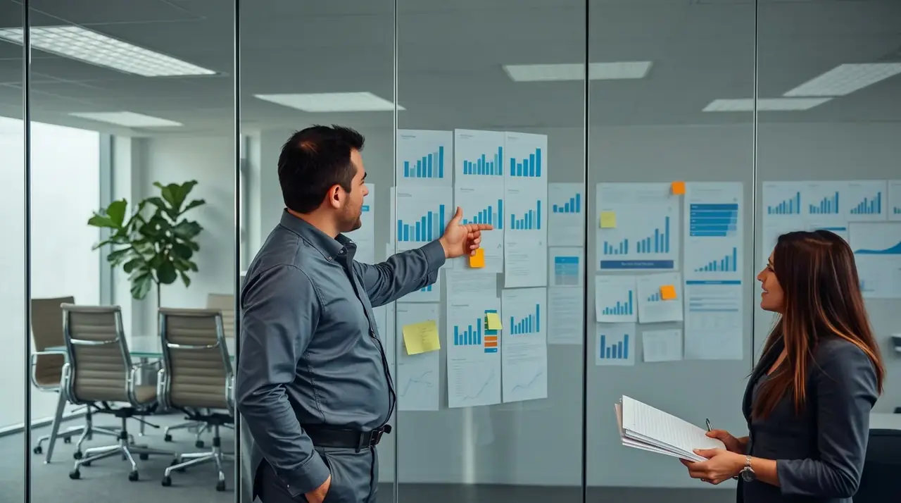 HR team reviewing workforce metrics and data visualisations