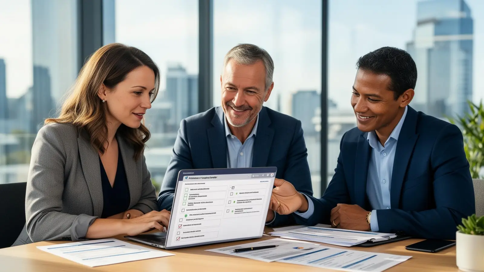 Australian HR and business leaders reviewing a human resource software feature checklist