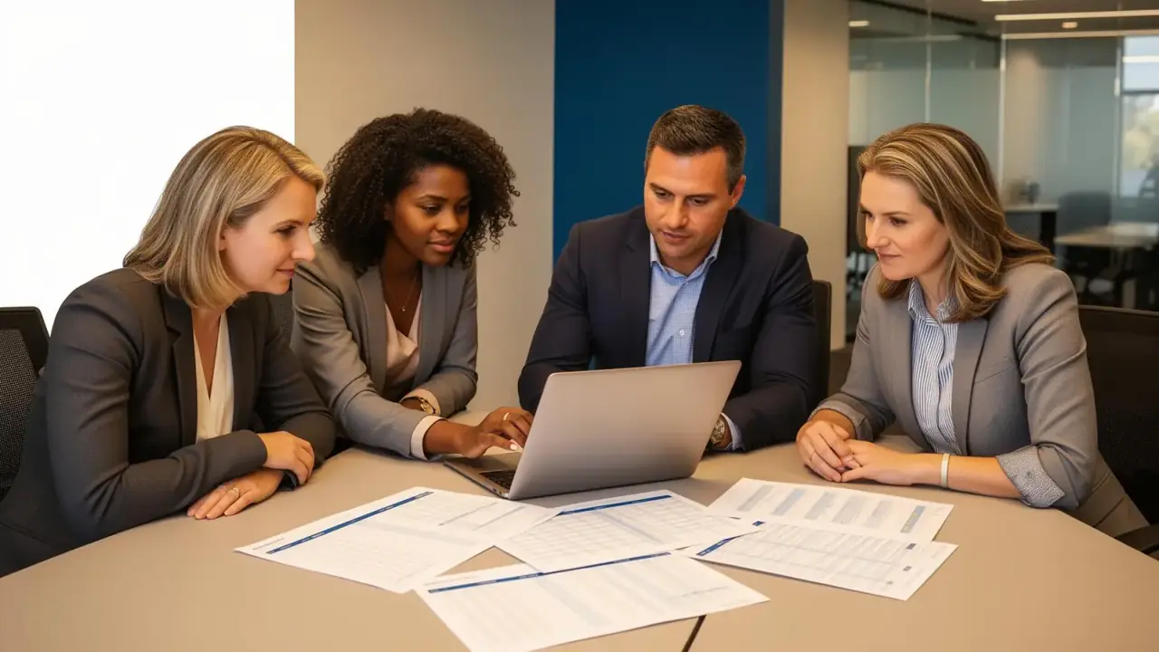HR leaders reviewing employee spreadsheets before moving to HR software